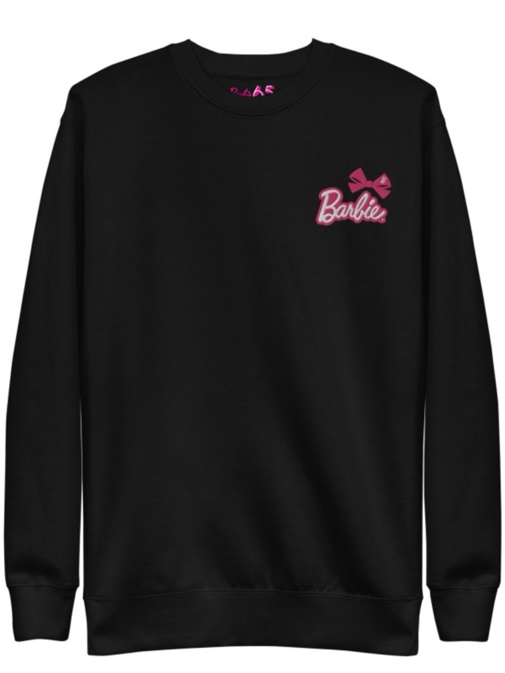 Barbie Black Sweatshirt with Hot Pink Logo and Bow